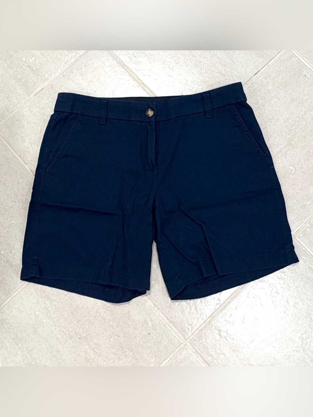 Women's Chino Shorts  J.Crew Classic Navy cotton size 6 summer khaki casual